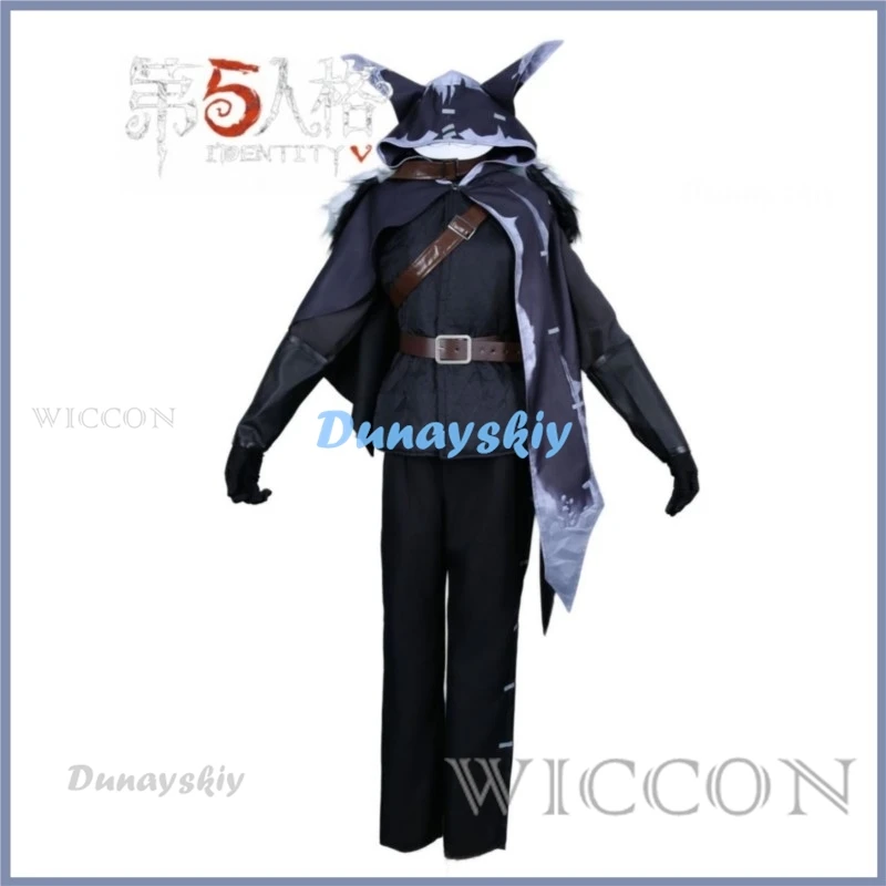 Anime Game Identity Ⅴ Night Watch Ithaqua Cosplay Costume Hunters Wig Hooded Cloak Cape Uniform Man Halloween Carnival Suit