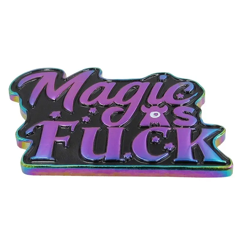 Quotation Cool Blue And Purple Letter Rainbow Plate Lapel Pin Wholesale Cheap Unique Soft Enamel Zinc Alloy Badge For Girls Gift