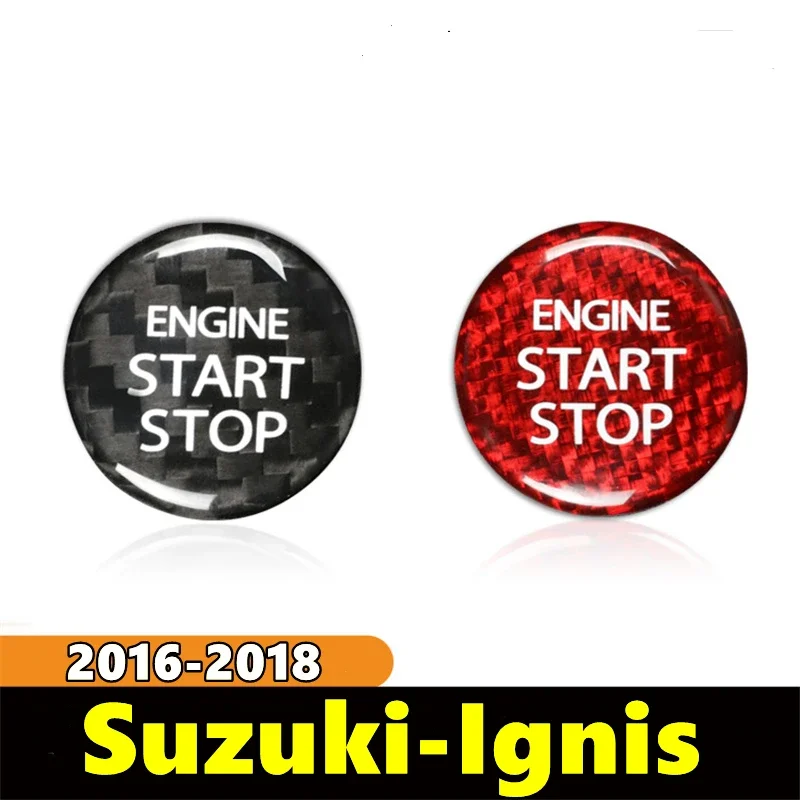 

For Suzuki Ignis Car Engine Start Stop Button Cover Real Carbon Fiber Sticker 2016 2017 2018