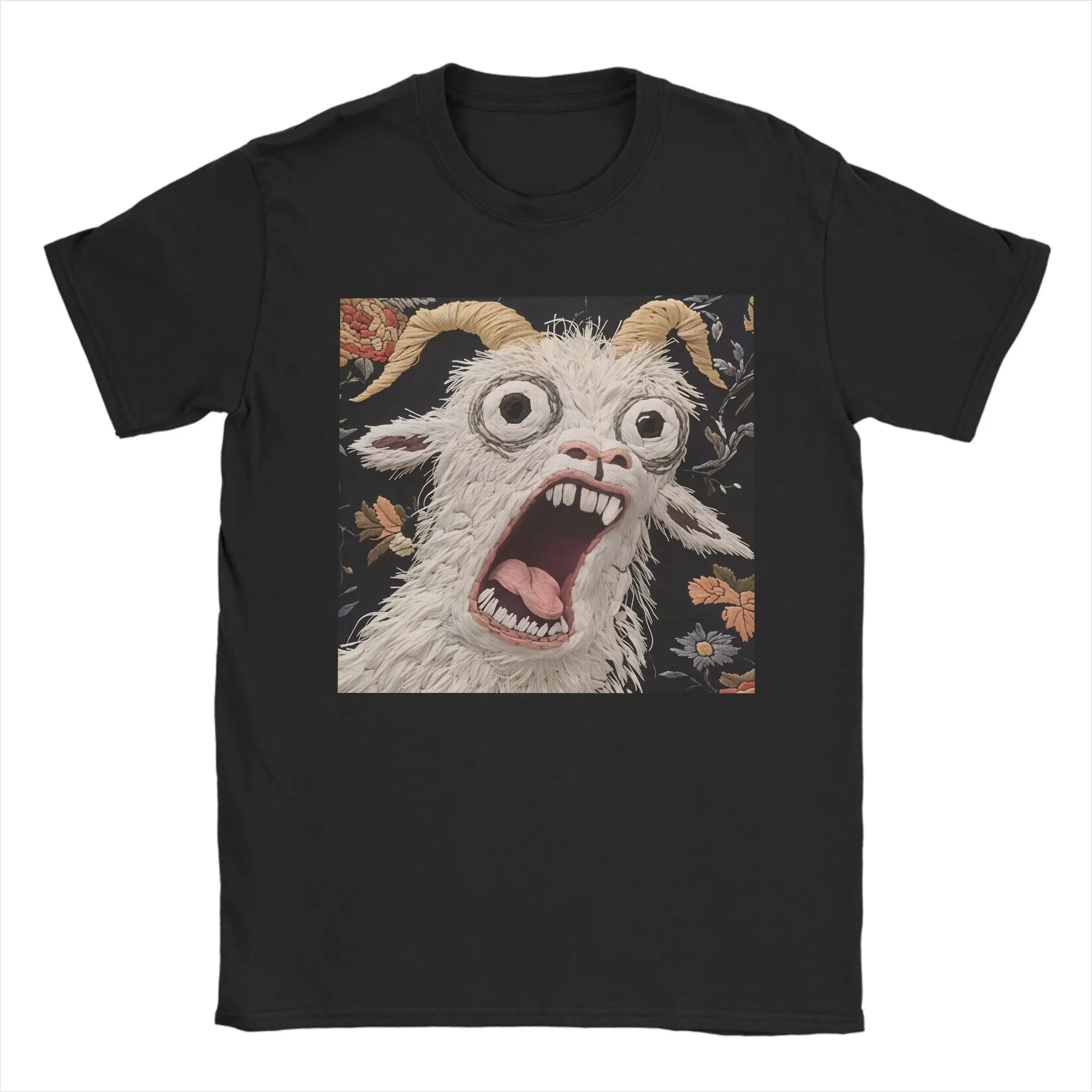 Screaming Goat Funny Animal T Shirt  Hip Hop T Shirts Short-Sleeved Y2K Casual Tshirt Summer 100 Cotton Plus Size 5XL Top Tees