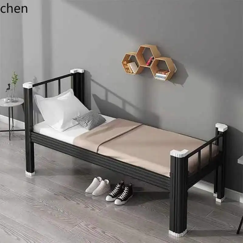 ZML Thickened Double Layer Bed High and Low  Employee Dormitory Dormitory Bunk Bed Iron Bed for Workers