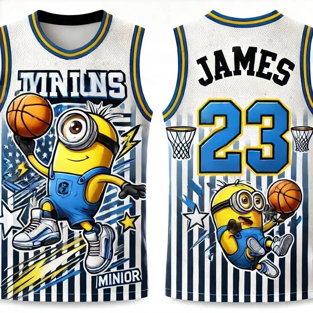 

2025 New Minions Special Edition Basketball Vest Doncic 77 Football Jerseys Mens Women Oversize Sleeveless TShirt Top Adult_Kids