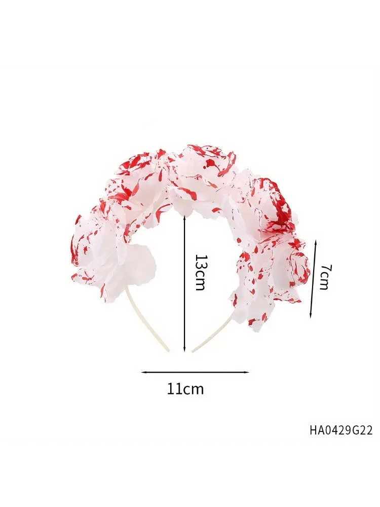 PESENAR Women Halloween Zombie Bride Costume Set with Stockings Eyeball Rose Scary Ghost Bride Costume Cosplay