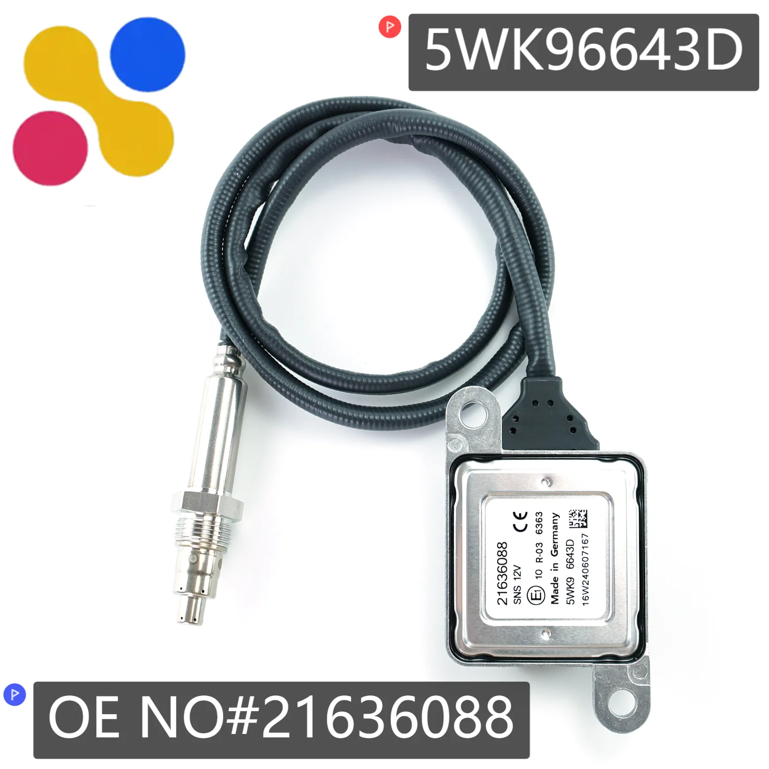

5WK96643D 21636088 Genuine NEW Nitrogen Oxide Nox Sensor 5WK9 6643D Post-Cat For Volvo D11 D13 D16 Truck Parts