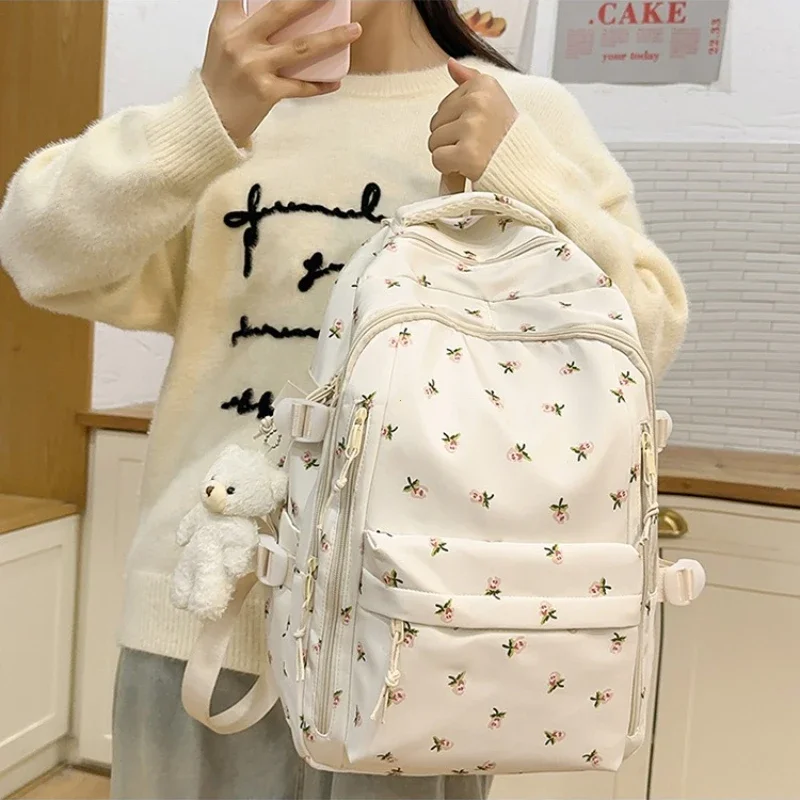 Cute Backpack Girls Fashion School Bag Large Capacity Student Schoolbag For Teenage Portable Travel Storage Bag for Kids Bookbag
