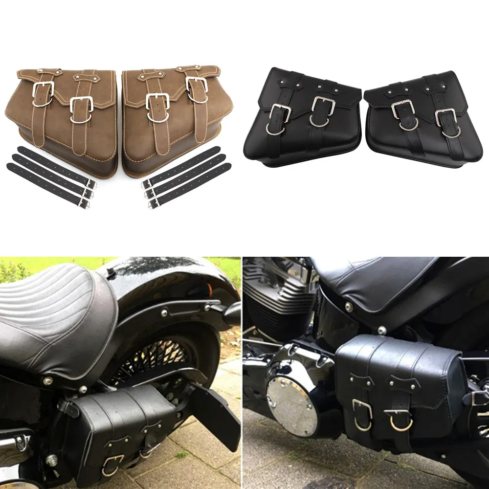 2Pcs Saddle Bags Side Storage Pouch Tool Luggage Saddlebag Motorcycle Bag For Harley Sportster Honda Suzuki Yamaha Accessories