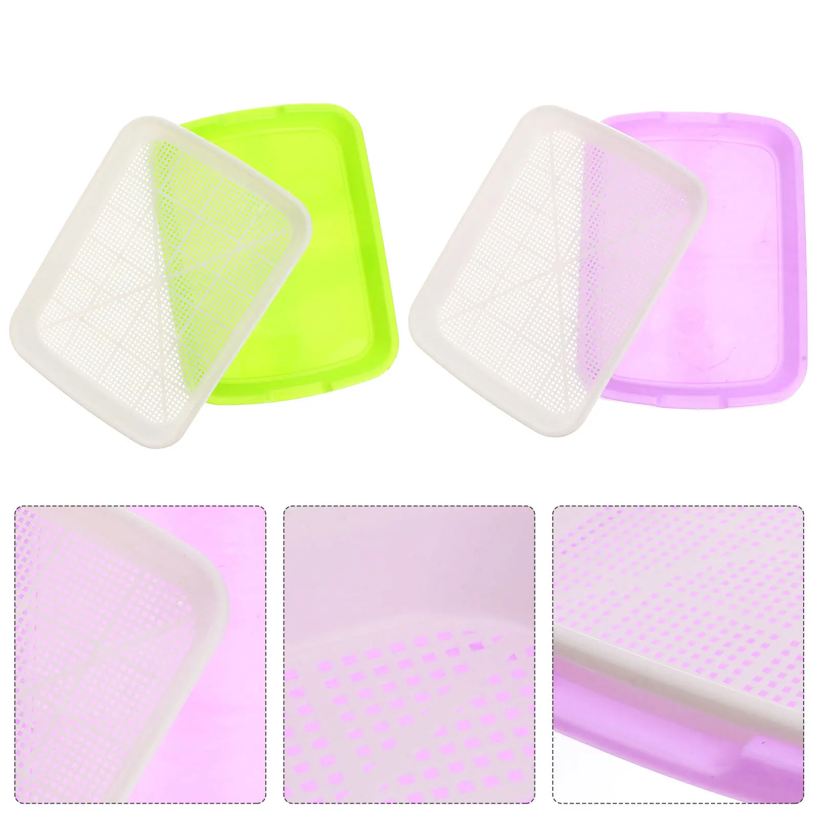 4Set Kindergarten-Sprosbecken, stapelbares Design mit Wasserspeicherschicht für bodenfreies Gemüsewachstum, schnelle Keimung im Innenbereich