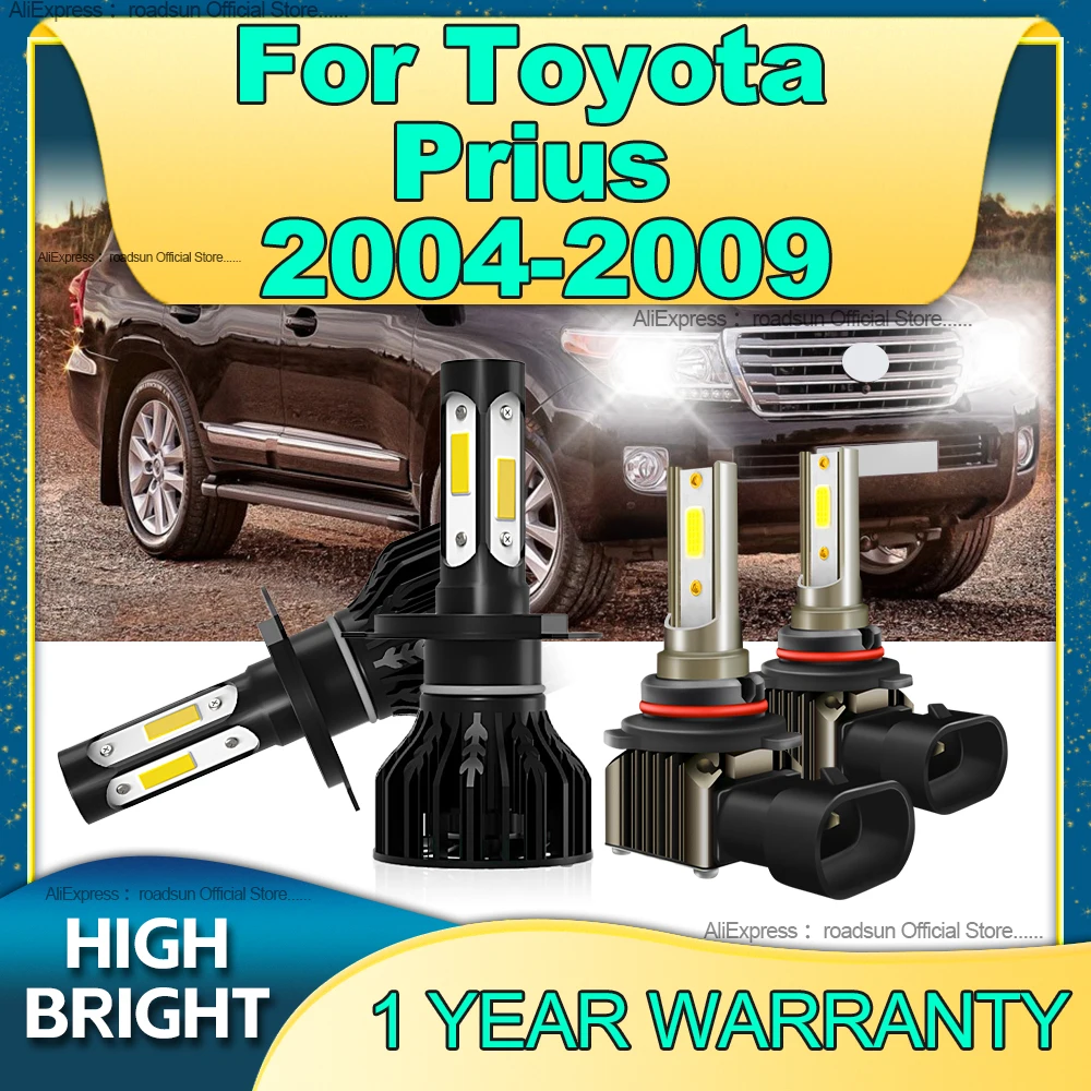 

2/4Pcs 180W H4 4Side CHip LED Headlights 6000K Car Bulbs HB4 Fog Light For Toyota Prius 2004 2005 2006 2007 2008 2009