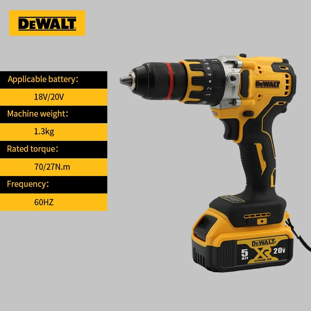 Dewalt DCD791 Cordless Compact Drill / Driver 20V Brushless Motor Electric Drill Screwdriver Household Rechargeable Power Tools