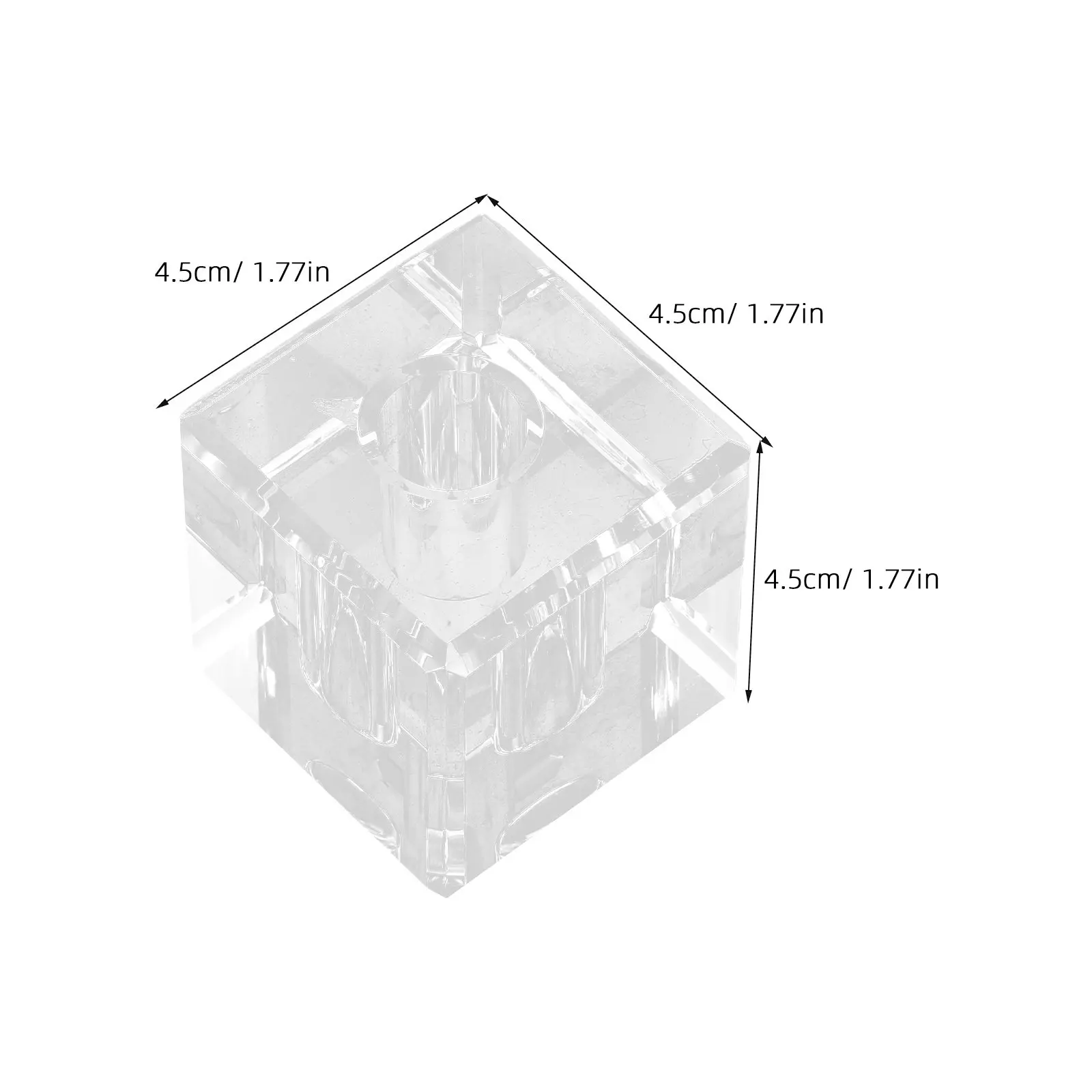 Crystal Pen Holder Transparent Square Minimalist Desk Accessory Fountain Pen Office Supplies Student Teacher Present Desktop