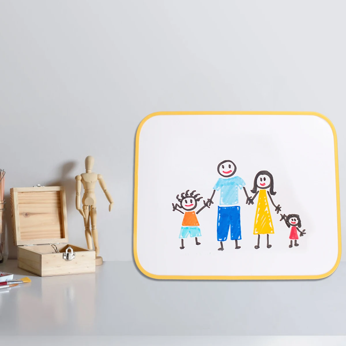 

Magnetic Whiteboard Double Sided Erasable Drawing Board Hanging Blackboard Yellow Kids Educational Toy Sturdy Plastic