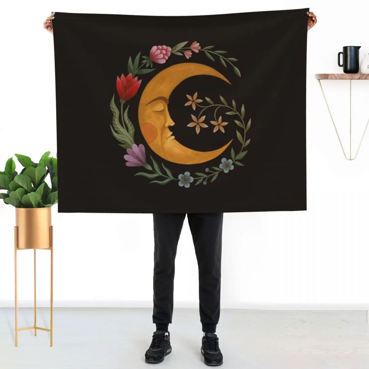 

Midsummer Moon Throw Blanket Wrinkle Resistant Lightweight Blanket