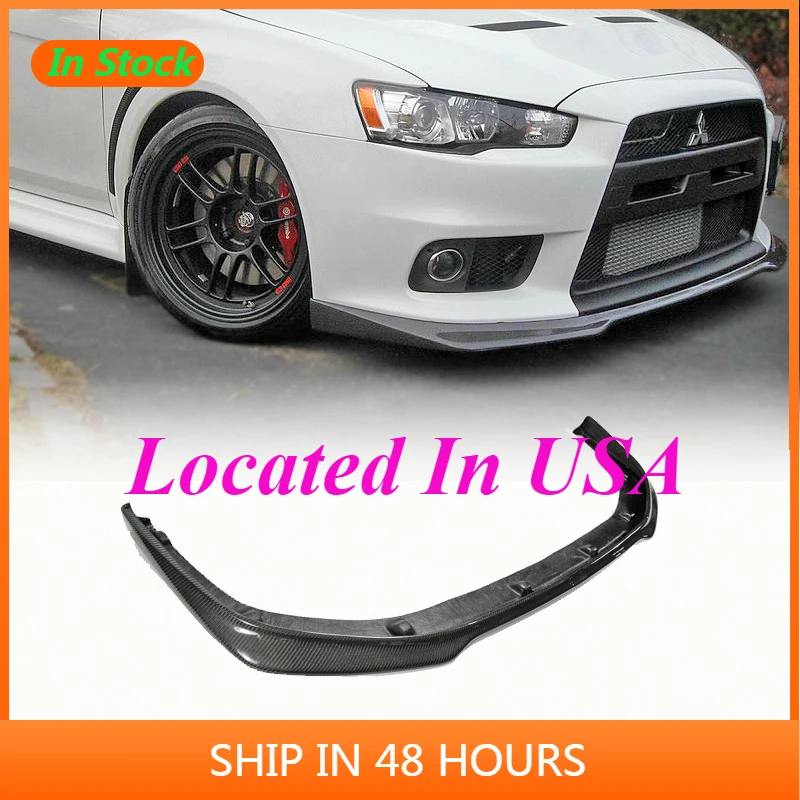 

Car Accessories EVO 10 Ralliart Style Carbon Fiber Front Lip Glossy Finish RA Bumper Splitter Body Kit For Mitsubishi Evolution