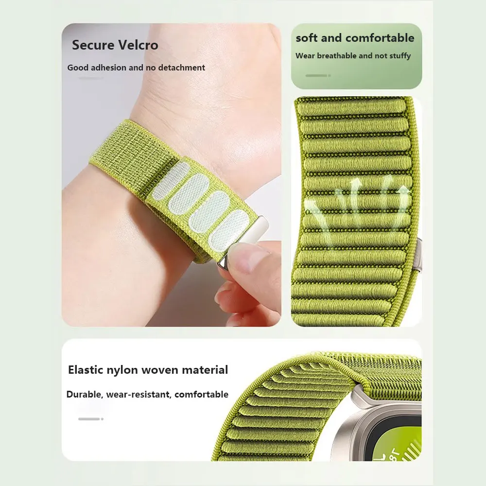 Suitable for Huawei watch Fit3/Fit4/Fit4pro wavy nylon loop strap, metal connector comfortable breathable wristband