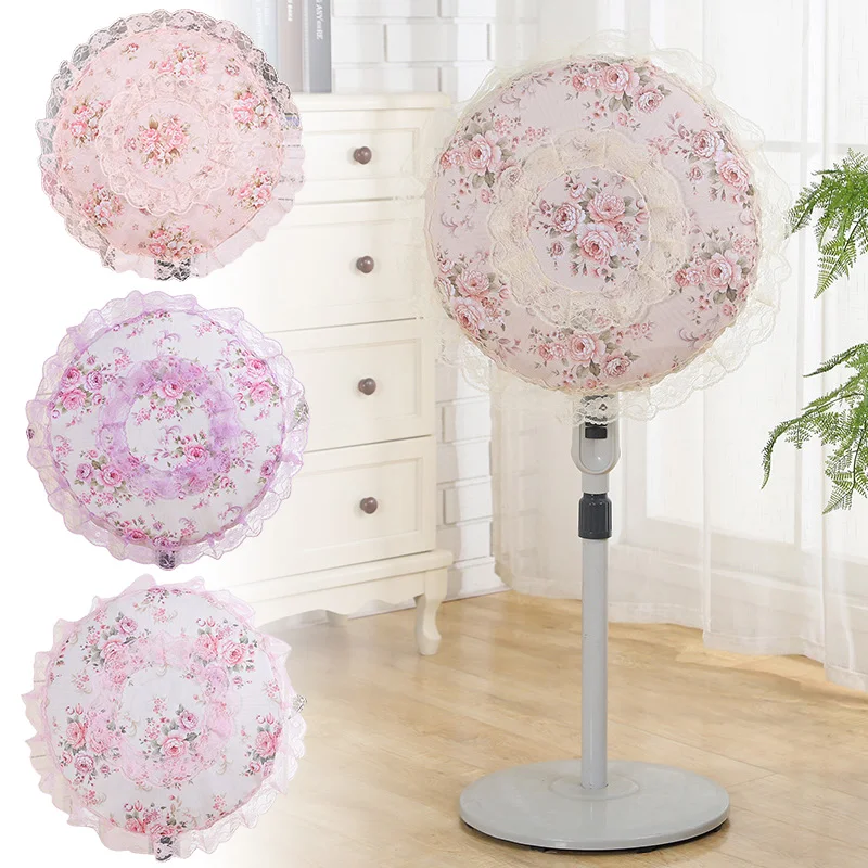 Fan Dust Cover All Inclusive Round Fan Dustproof Cover Lace Cloth Art Protective Home Decoration Universal Electric Fan Cover