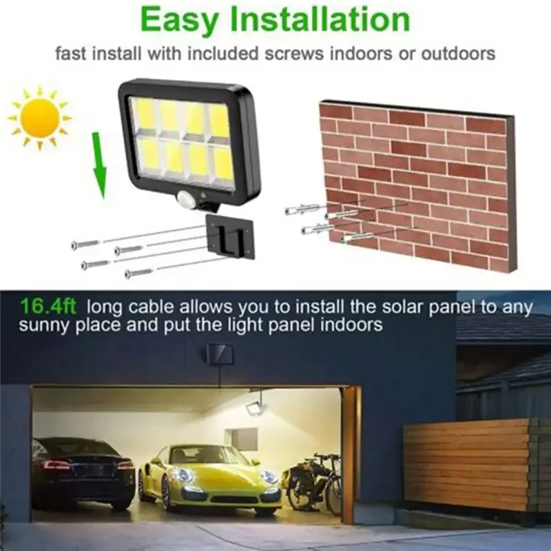 A98E-LED Solar Split Wall Lamp 3 Mode Waterproof Motion Sensor Lamps Garden Street Lighting Solar Lamp For Garden Security