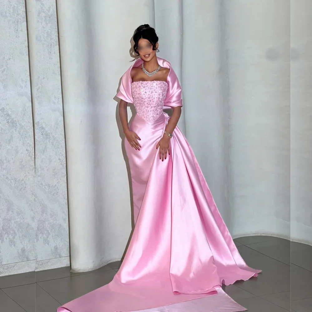 Customized Charmeuse Sequined Chic Off-the-shoulder Long Dresses Bespoke Occasion Luxury Women's Evening Party Sparkle