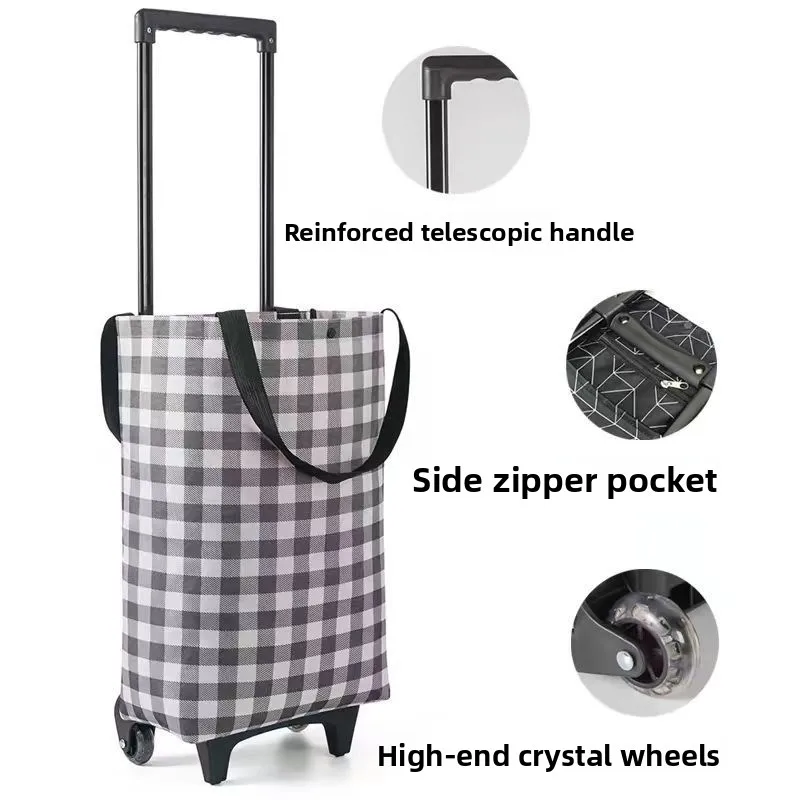

Foldable Home Use Small op Cart Waterproof Hand Pulling Vegetable Bung Portable Cart Ox Cloth Material for H...