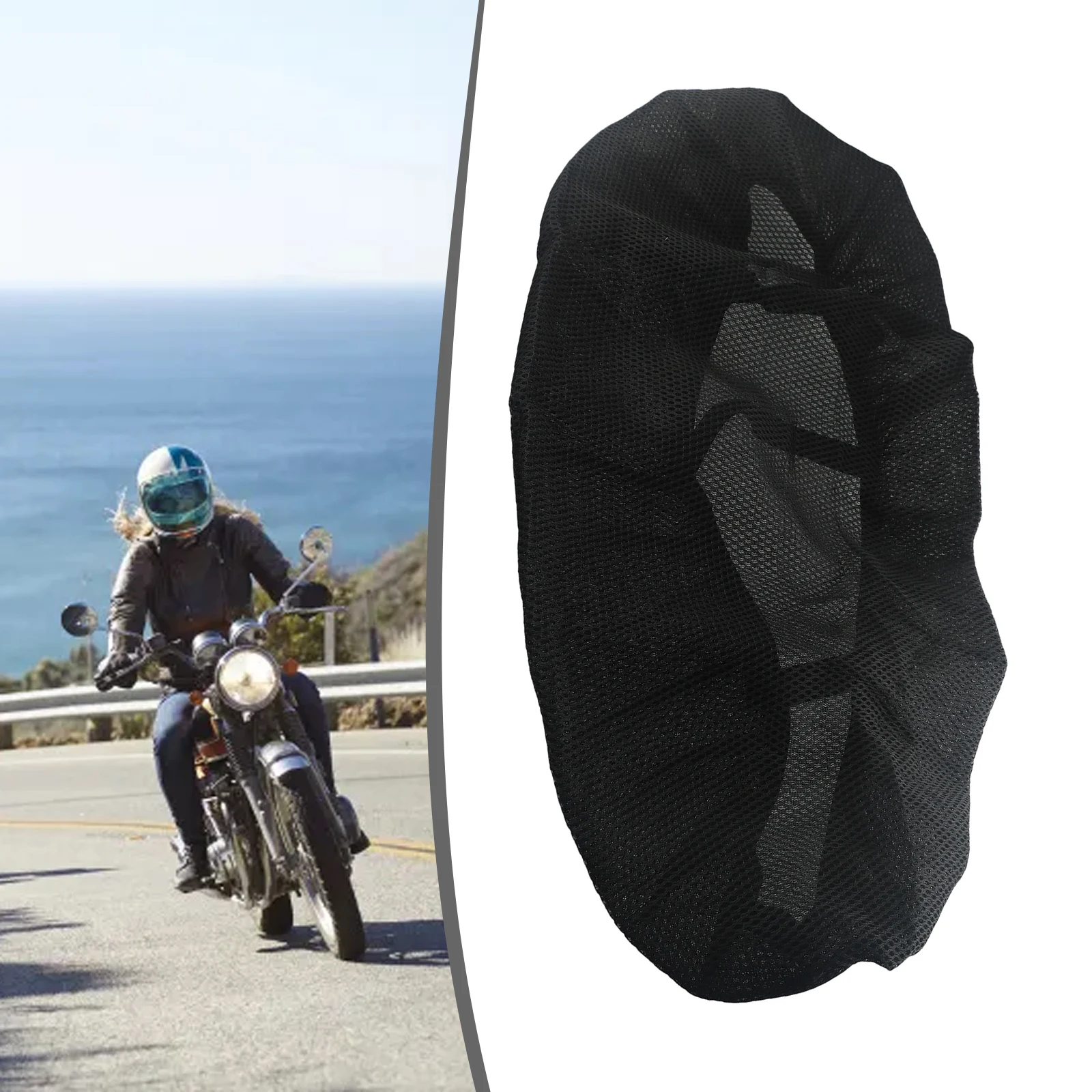 

Motorcycle Cushion Seat Cover Motorcycle Mildew-proof Moisture-proof Motorcycle Pad Net 85*60CM Black Breathable