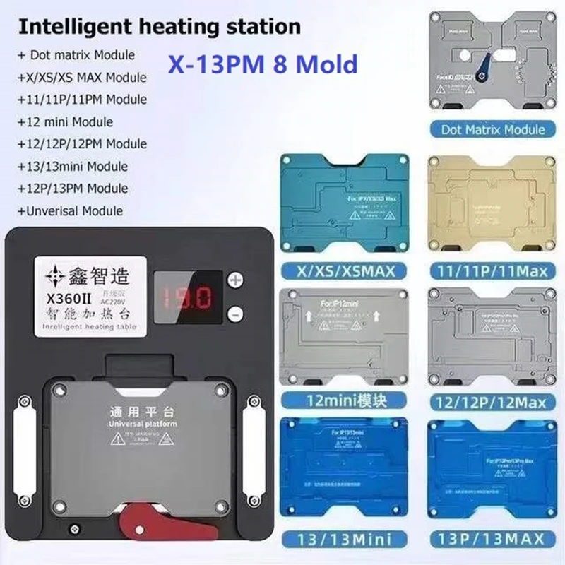 X360 II iHeater FACE ID Pre-heating Station Thermostat Platform Plate for iPhone X-14 Pro Max Motherboard Fixture