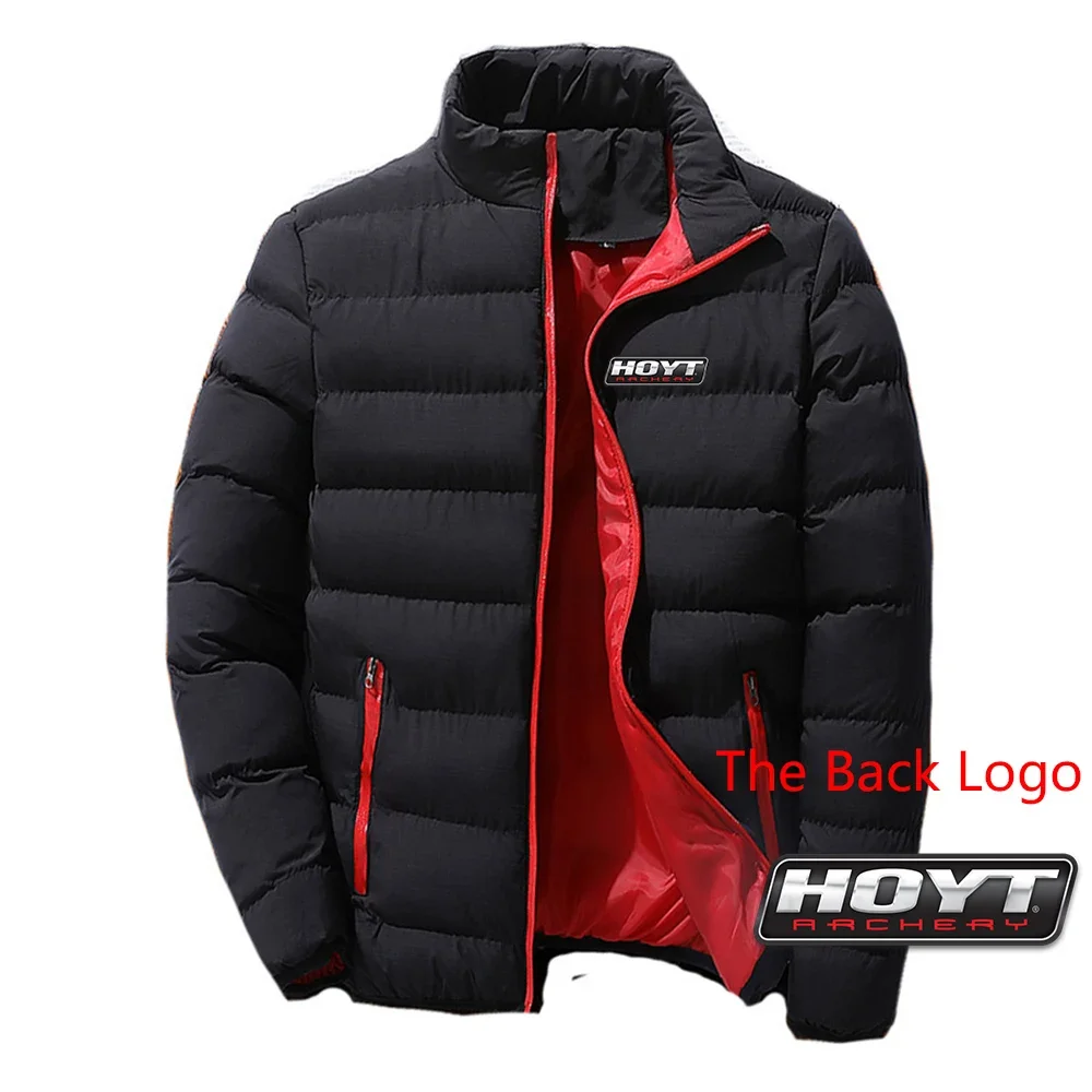 2024 Hoyt Archery New Autumn And Winter 2024 Men Down Cotton Jacket Comfortable Casual Fashion Hooded Zipper Top