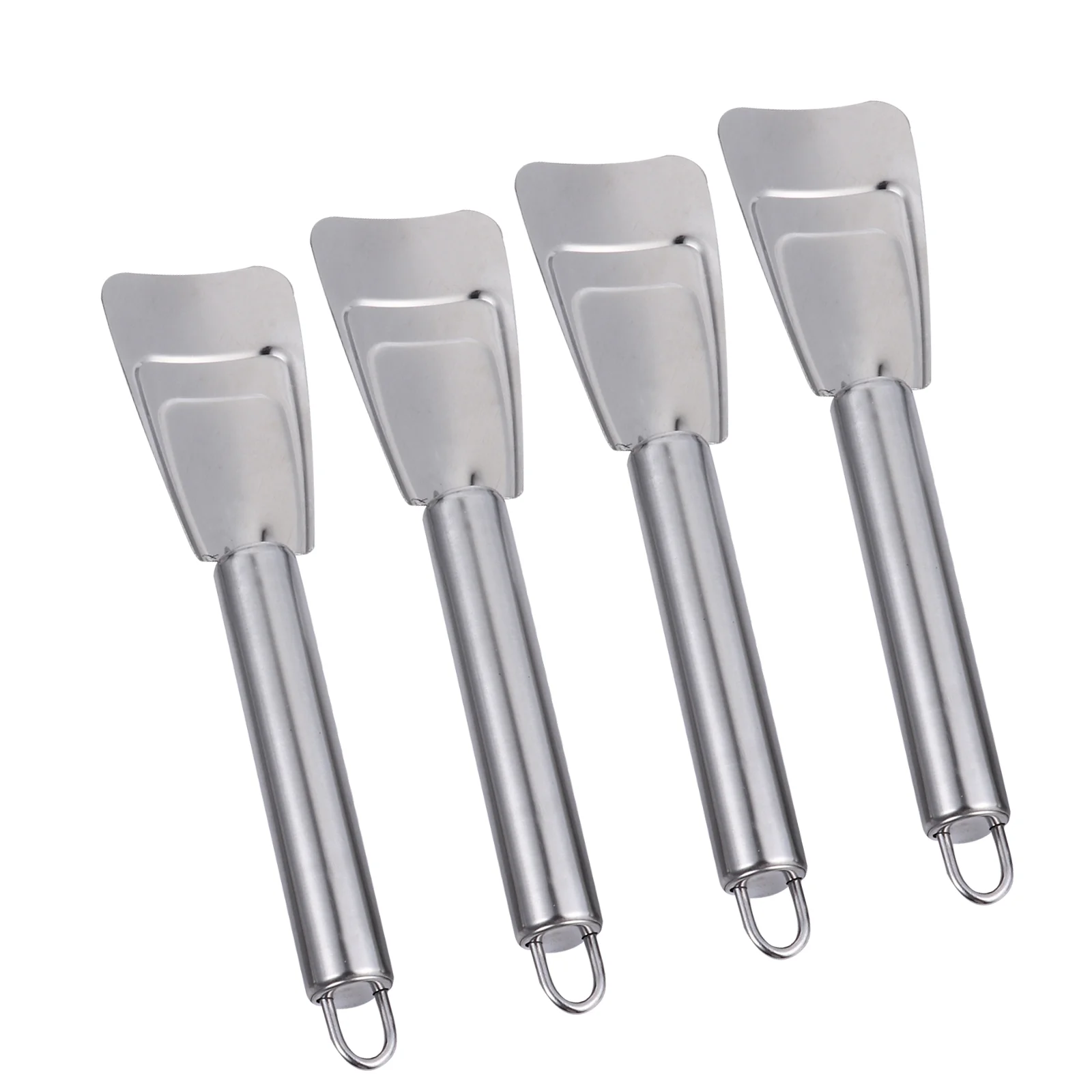 

4 Pcs Stainless Steel Ergonomic Deicing Shovel Ice Removal Scoop Refrigerator Scraper Tool Car Wash Maintenance Ice