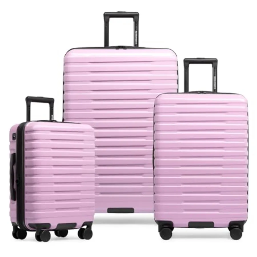 

Lavender Expandable Hardside Rugged Travel Luggage with 8 Spinner Wheels for U.S. Traveler 3-Piece Set