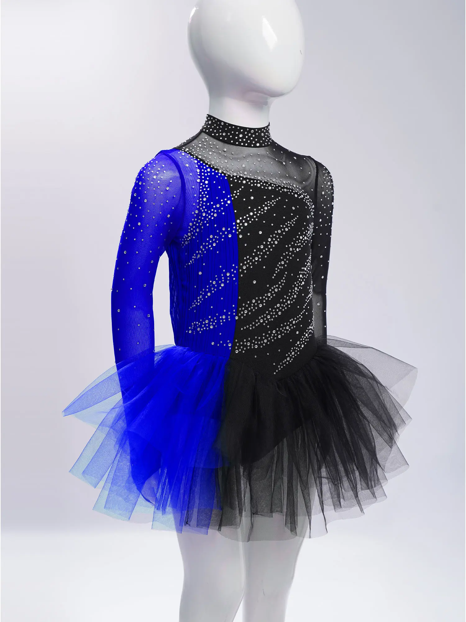

Kids Girls Sparkling Rhinestones Ballet Leotards Dress Tutu Rhythmic Gymnastics Yoga Figure Skating Stage Performance Costume