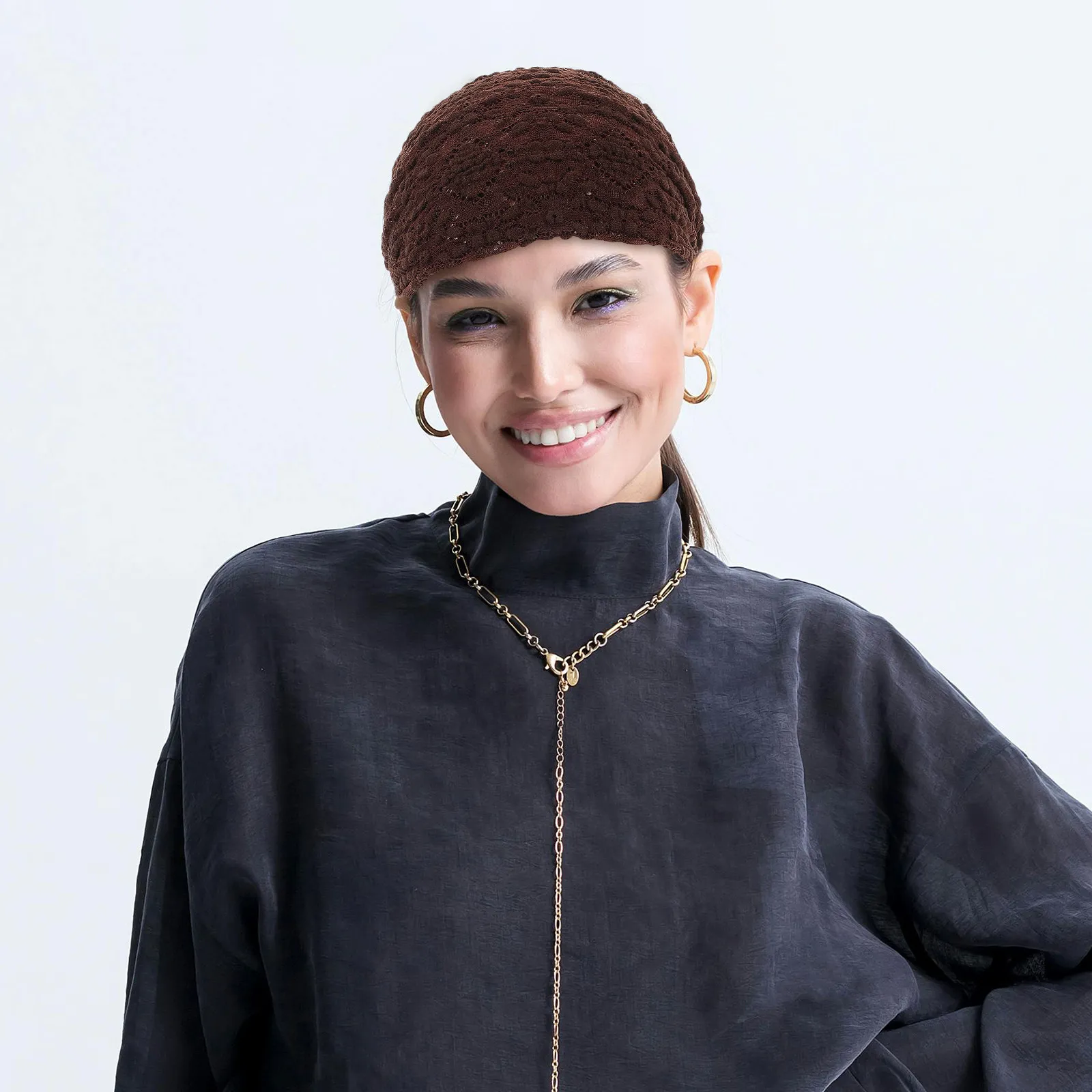 

Элегантная широкая повязка на голову для женщин, кружевная эластичная повязка для волос, скрывающая седину, мягкая, удобная, в стиле бохо, модный аксессуар