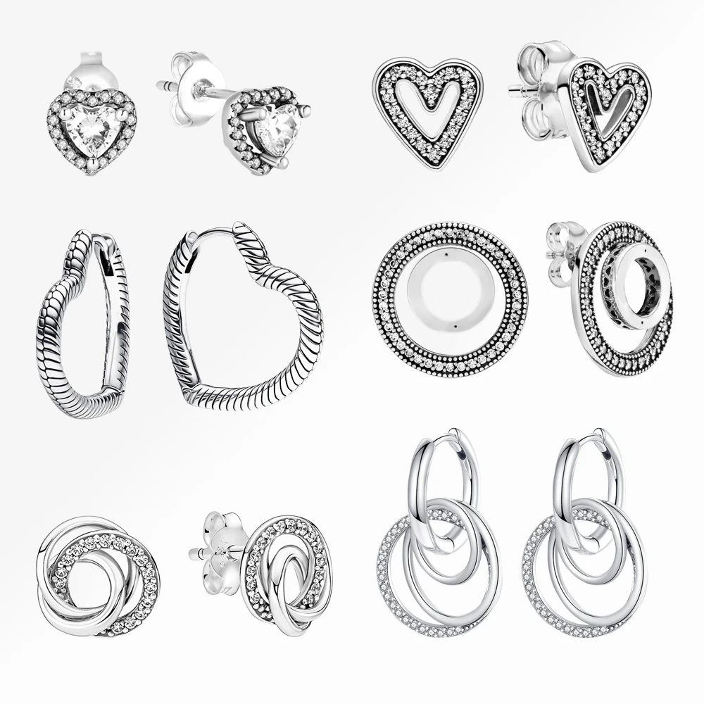 Novo autêntico 925 brincos de prata esterlina espumante feminino eardrop presente pérola brincos de argola