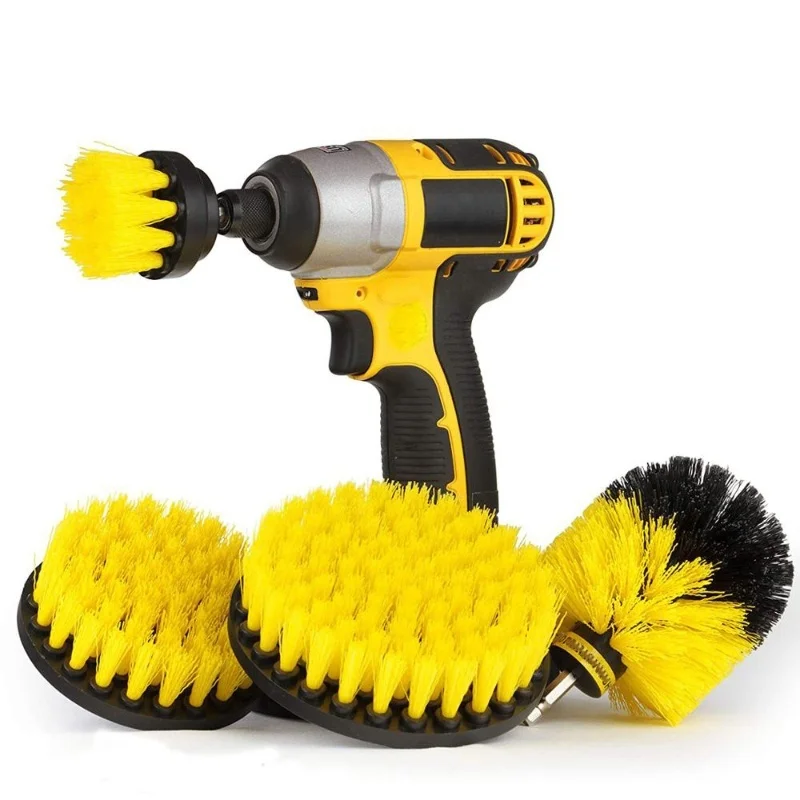 

Electric Drill-Brush Head Kit Attachment Power Scrubber Brush For Carpet Bathroom Kitchen Bathroom Car Cleaning Tool Wash Set