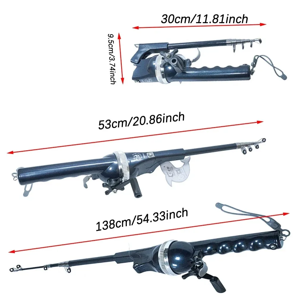 Portable Telescopic Fishing Rod with Reel – Compact 29.5cm Folded Length One-Hand Use Mini Travel Gear For Outdoor Fishing