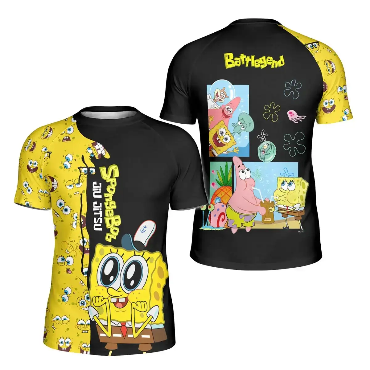 Ocean Pattern Full Print Sports T-shirt, Quick Drying Football Uniform, Competition Training Uniform, Sports Short Sleeved Shirt