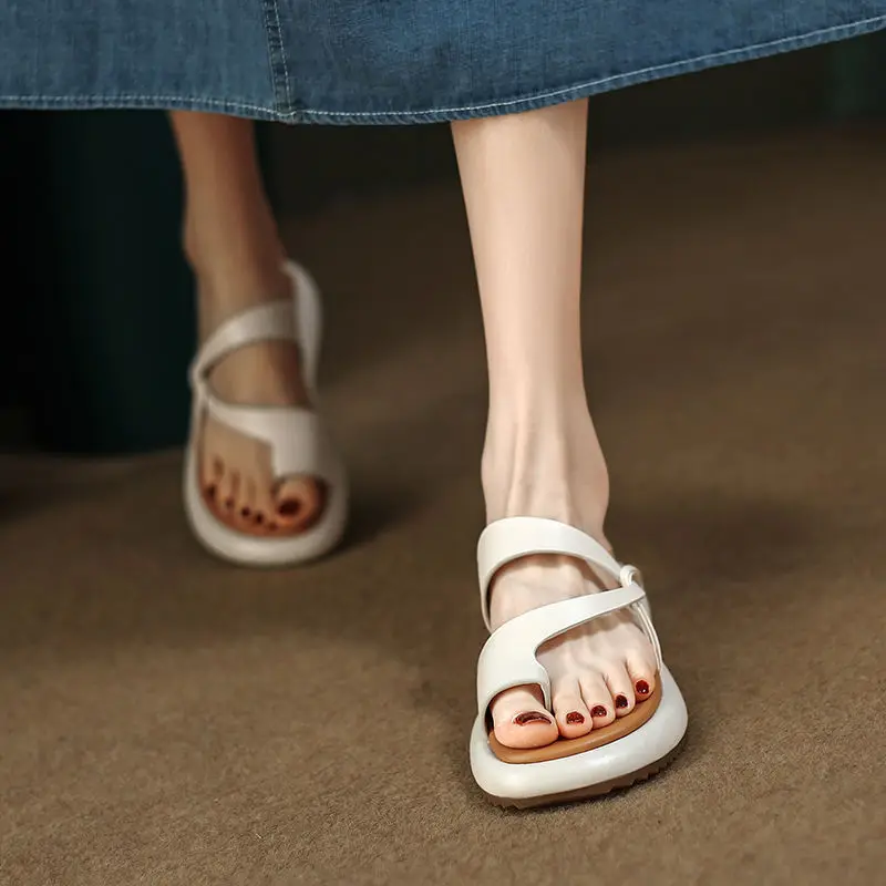 Rubber Woman Slippers Platform Sandals Off White Slides Summer Indoor Shoes for Women 2024 Open Toe Thick Clappers Original Y W