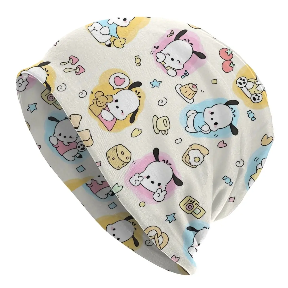 

Pochacco шапки с рисунком Skullies, шапки с рисунком собаки, крутые мужские и женские лыжные шапки, теплые шапки двойного назначения