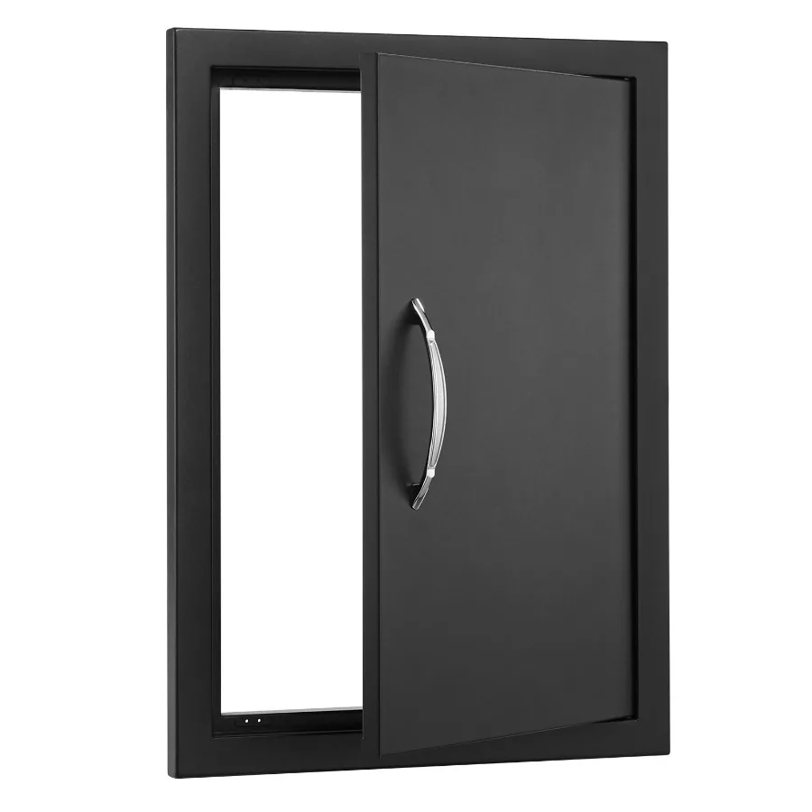 BBQ Access Door, 16W x 22H Inch Single Outdoor Kitchen Door, Cold Plate Flush Mount Door, Wall Vertical Door with Handle, for B