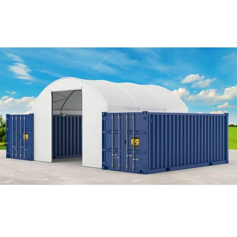 

Low cost carport C2020 PVC membrane structure architecture shipping container cover roof shelter shade storage tent