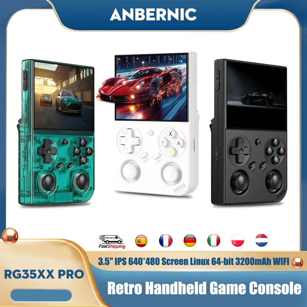 Anbernic RG35XX PRO Console de jeu Portable 3.5 "IPS 640*480 écran Linux 64 bits 3200 mAh WIFI lecteur de jeu vidéo rétro