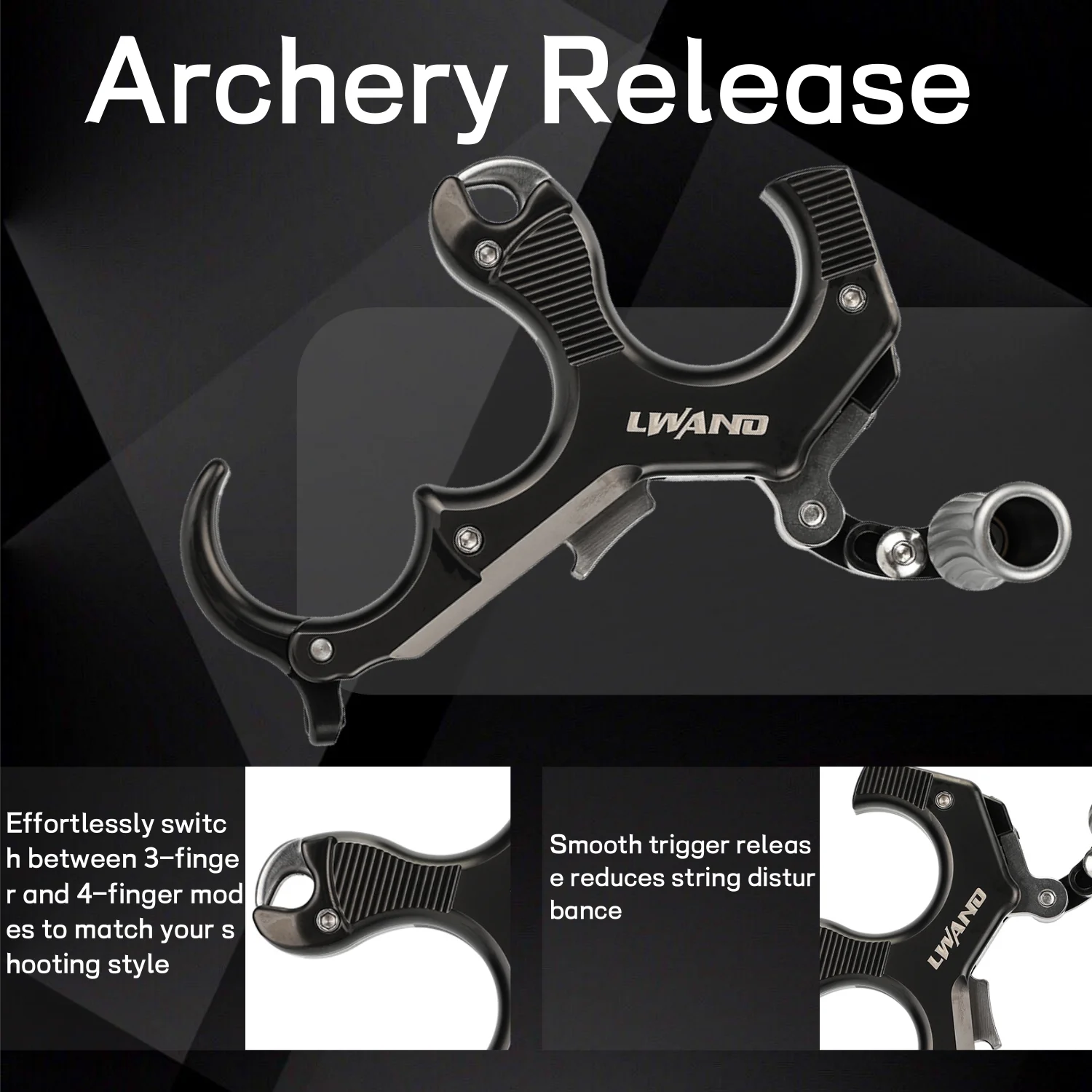 3/4 Finger Bow Release Thumb Trigger Caliper Aluminum Copper Material for Compound Bow Hunting Shooting Accessories