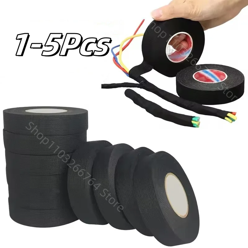 15M Electrical Insulating Tape Heat Resistant Harness Tape Insulation Automotive Fabric Cloth Waterproof Noise Resistance Tape