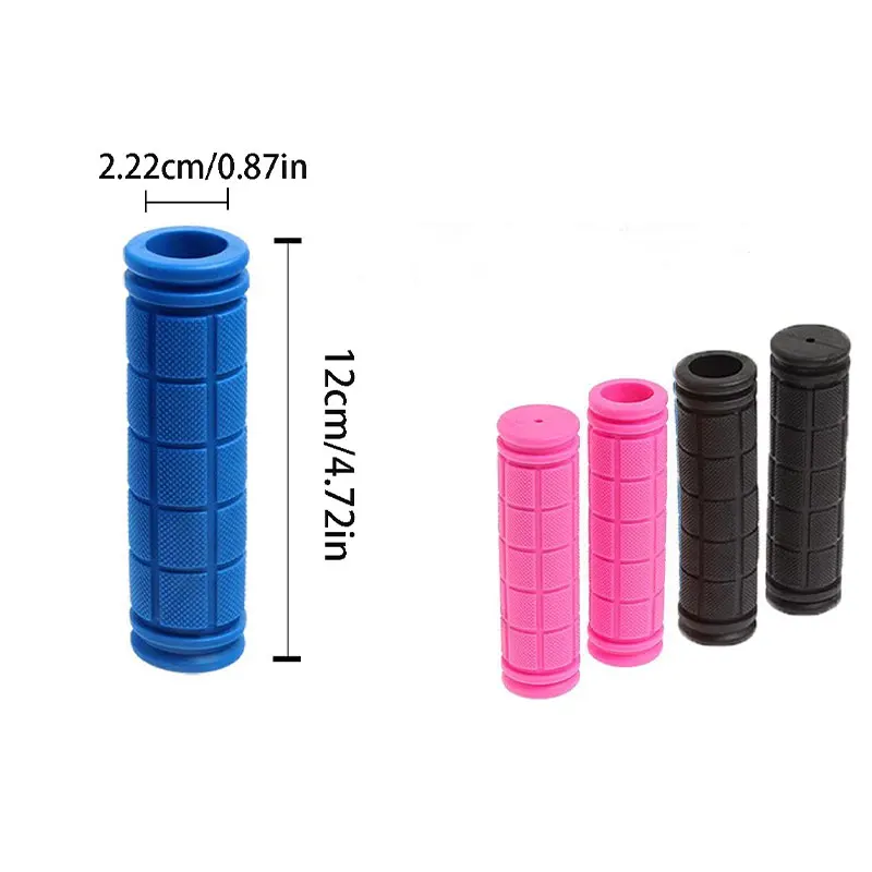 1Pair Bike Handlebar Grips Rubber Soft Non-slip Shockproof Mountain Folding Bike Handle Bar Anti-skid Bicycle Accessories