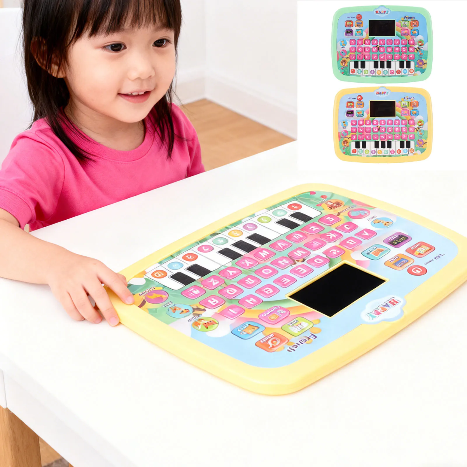Kids Learning Tablet LED Screen Educational Alphabet Numbers Story Reading Learning Tablet Toy
