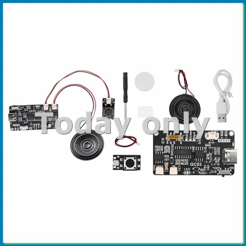Recordable Sound Module with MP3 Download TYPE-C for Gift Box Christmas Birthday Card Music Cover Wall Without Battery-ABAM