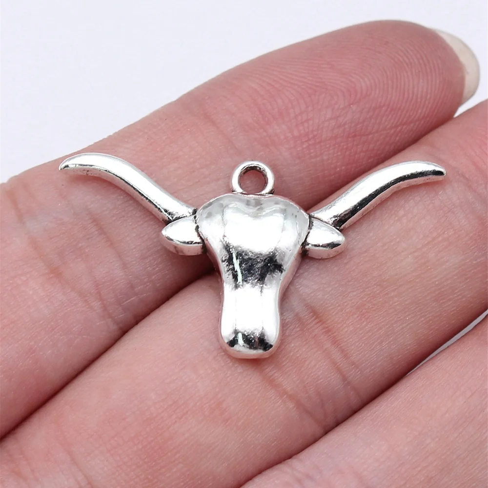 Nail Charms Bull Head Charms Jewelry Pendants 19x36mm 10pcs