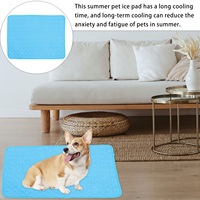 Pet Cool Pad Summer Ice Silk Mat for Dogs Cats Blue Portable Cooling Dog Bed Self cooling Washable Pet Sleeping Cushion Ice Pad