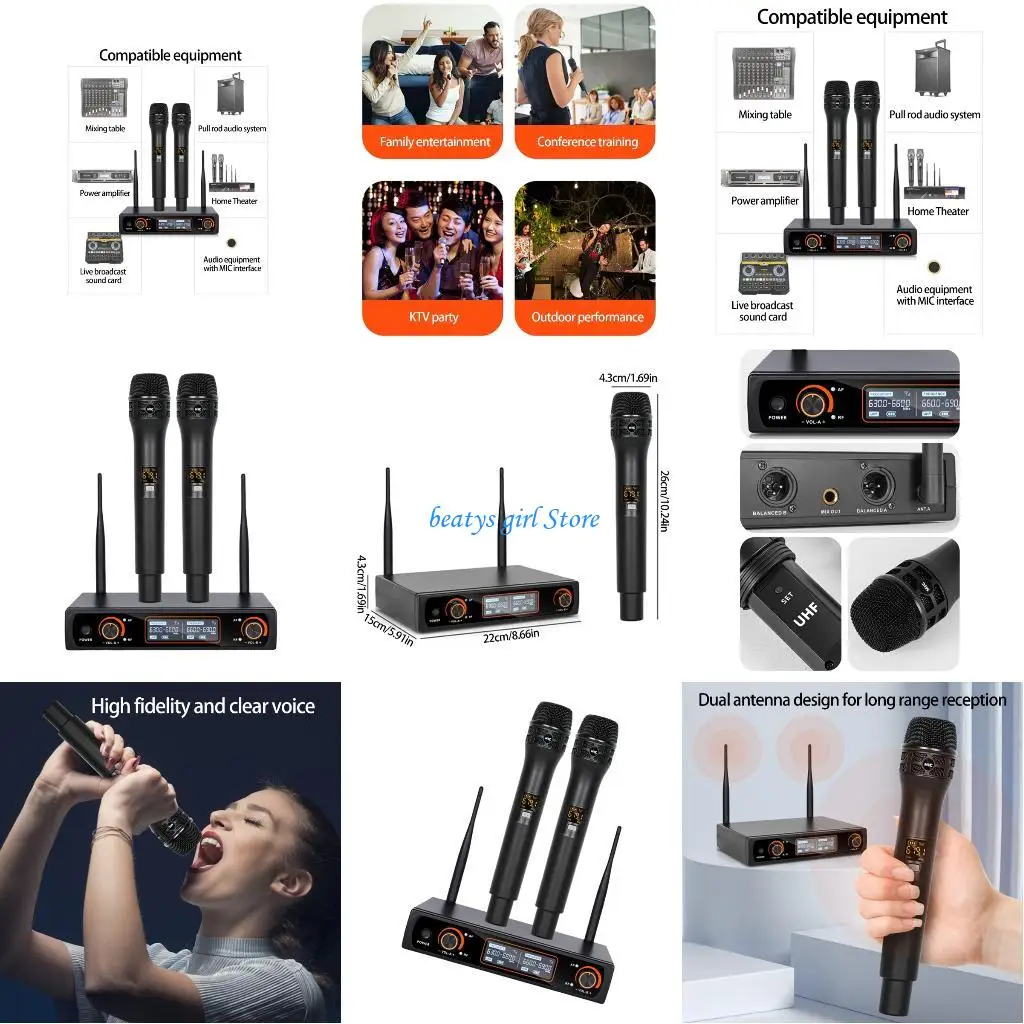 

C7AB 1pair Wireless Mics Frequency Modulator Set For Karaoke And Event Stable FM Transmission Durability Construction