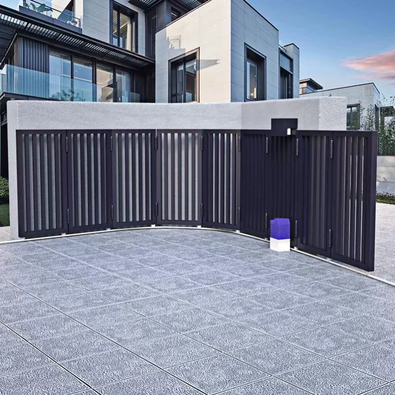 Custom.JHR الراقية سبائك الألومنيوم الذكية انزلاق الباب فناء سياج خارجي قابل للسحب بوابة دوران التلقائي