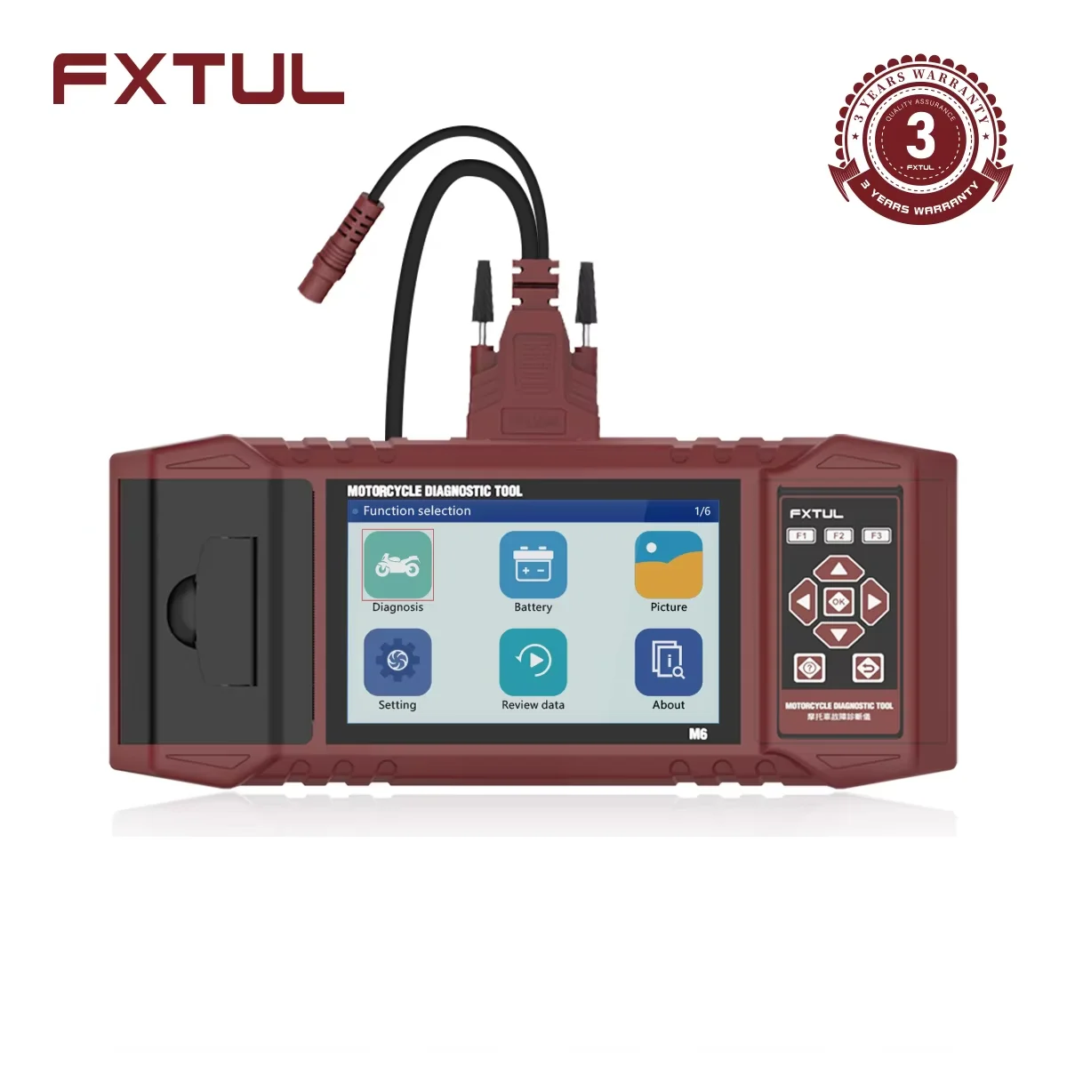 

FXTUL M6 Motorcycle Diagnostic Scanner Data Printing Clear Fault Codes Motorcycle Diagnostic Tool for BMW Ducati Harley