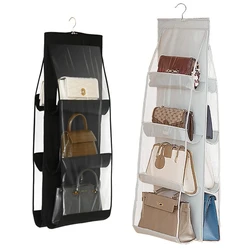 Handbag Storage Hanging Storage Bag for Wardrobe Closet Door Wall Clear Dustproof Multi-layer Folding Bag Organizers with Hanger