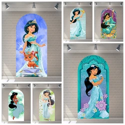 Disney Princess Jasmine Aladdin's lamp Cartoon Kid Birthday Party Arch Backdrop Custom Child Photography Poster Decor Background